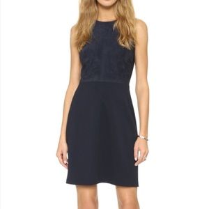 THEORY Jinxil K Suede Combo Dress Black